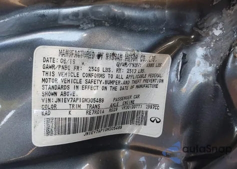 2016 Infiniti Q50 3.0T Premium from USA, damaged, VIN JN1EV7AP1GM305489